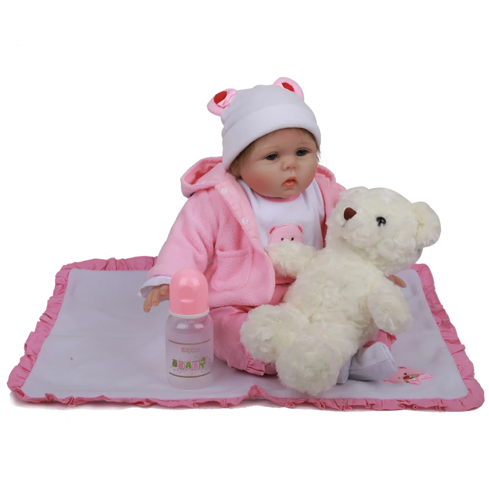 18&quot45cm Lifelike Boneca Reborn Silicone Lovely Bebe Baby Dolls Cloth Menina Kids Birthday Christmas Gift | Игрушки и хобби