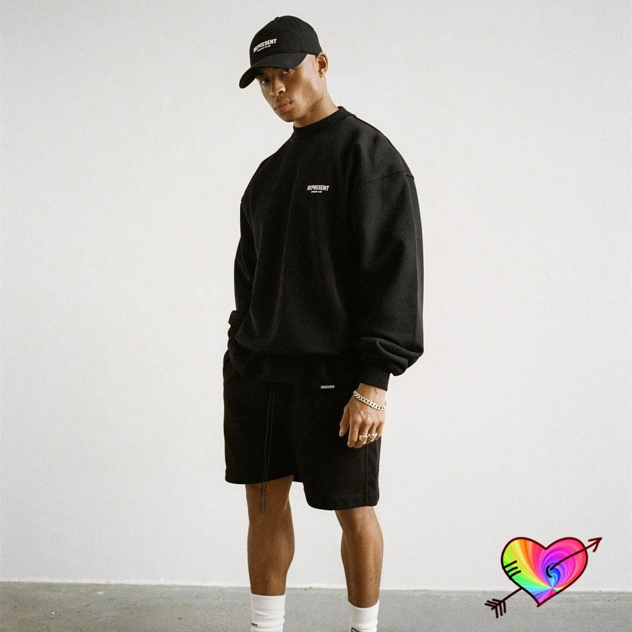 

2021ss Represent Shorts Men Women 1:1 High Quality Washed Vintage Represent BLANK Shorts Classic Metal Bar Terry Cotton Breeches