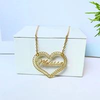 tangula personalized custom name hearts necklace for women hollow heart pendant couple family love necklaces women jewelry