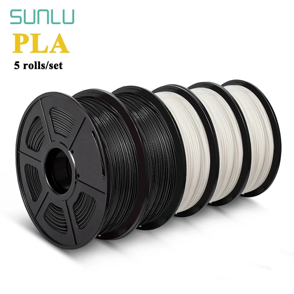 Нить PLA SUNLU 1 75 мм 5 рулонов наполнителей для 3D-принтера материалы 3d-печати
