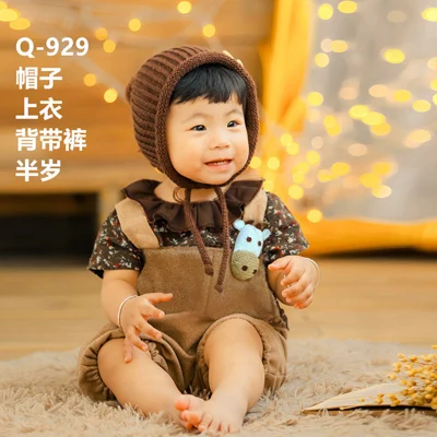 SS-2 Baby Boy Girl Photo Shoot Hat+Pant Sets Clothes Infant Photography Cartoon Costume Birthday Party Wear Kids Photo Props - Цвет: SS-2