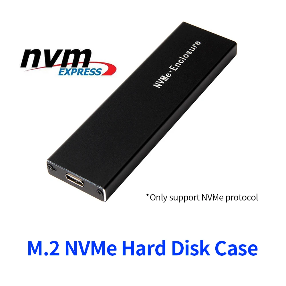 

Футляр для внешнего жесткого диска M.2 NVMe корпус для SSD NVME корпус для SSD Type-C Интерфейс M.2 NVMe корпус для жесткого диска из алюминиевого сплава с ...