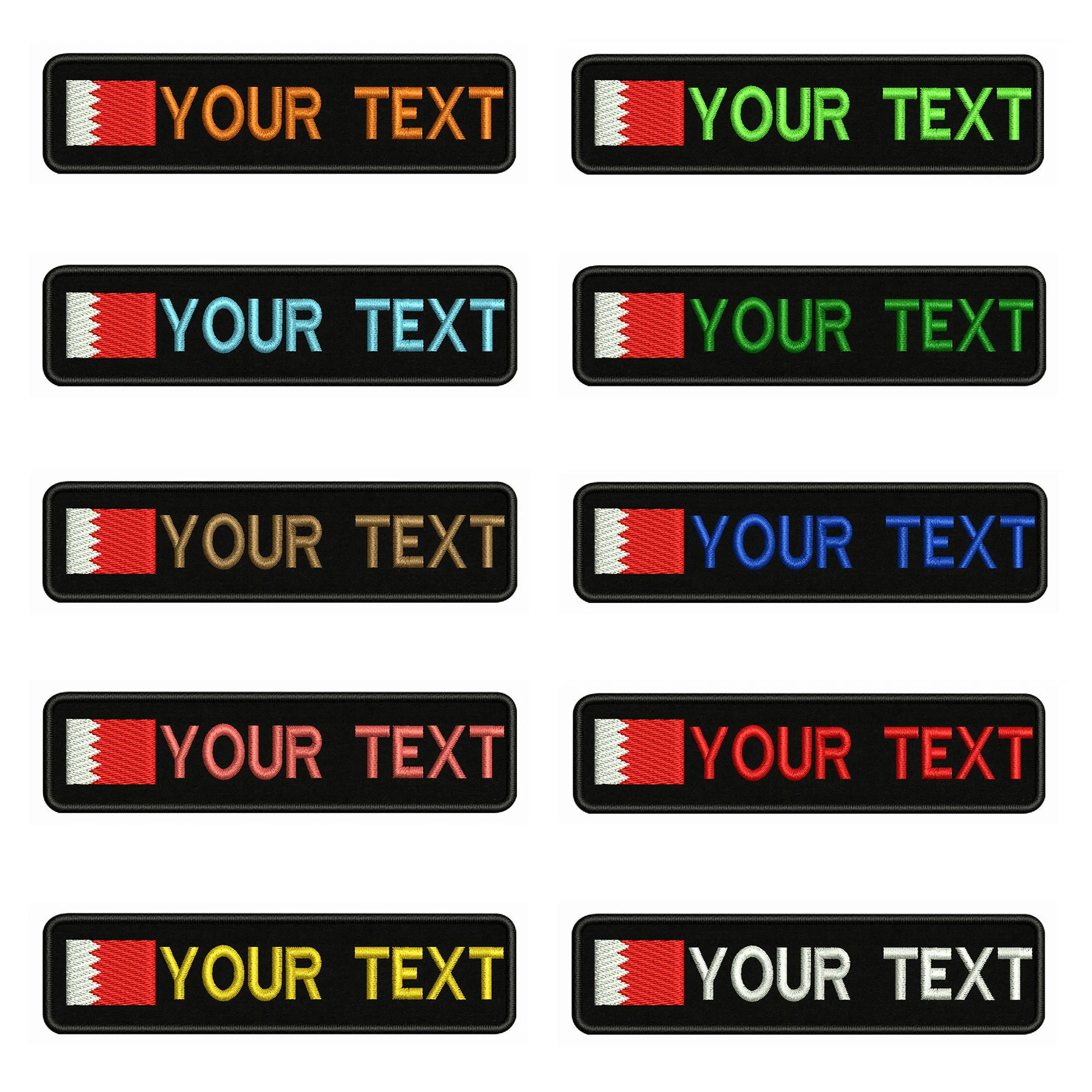 

Флаг Бахрейна, 10x см, вышивка с именем под заказ, значок в полоску, нашивки с термоклейкой или с бархатной подкладкой