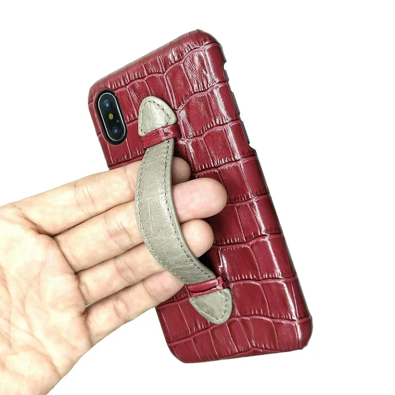 Чехол из натуральной кожи с ремешком на руку для iPhone X XS Max XR 7 8 Plus SE2|Бамперы| |