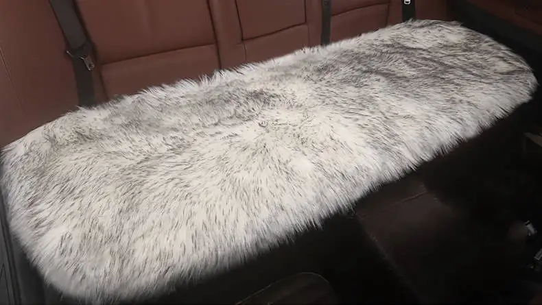 gray rear 1pcs Поставка Новая зимняя Автомобильная длинная плюшевая подушка/чехол для сиденья автомобиля плюшевый стульчик коврик шерстяной коврик - Название цвета: gray rear 1pcs