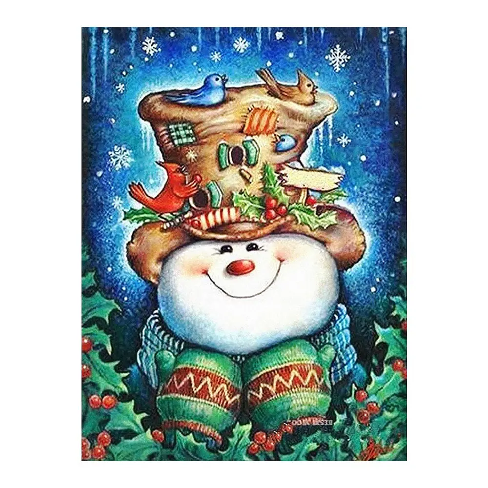

Снеговик птички мультфильм Алмазная картина круглая полная дрель Nouveaute DIY мозаика вышивка 5D Вышивка крестиком Рождественская картина