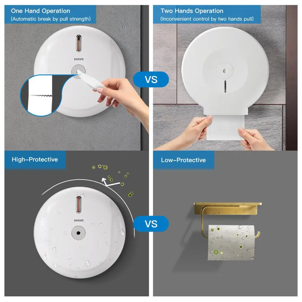 Дозатор для бумажных полотенец SVAVO настенный держатель из АБС пластика ванной и