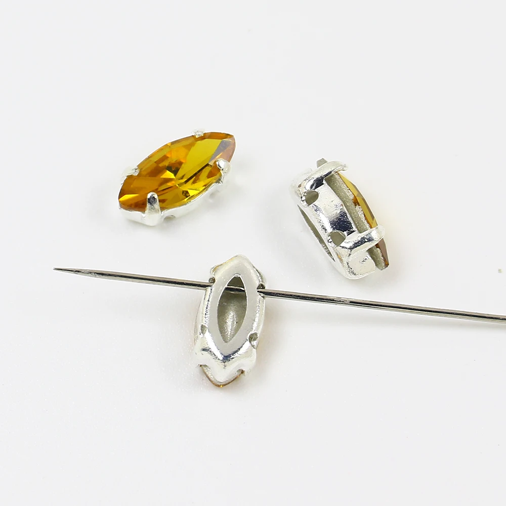 Красочные лошадиные глазки пришивные стразы с серебряным креплением плоской