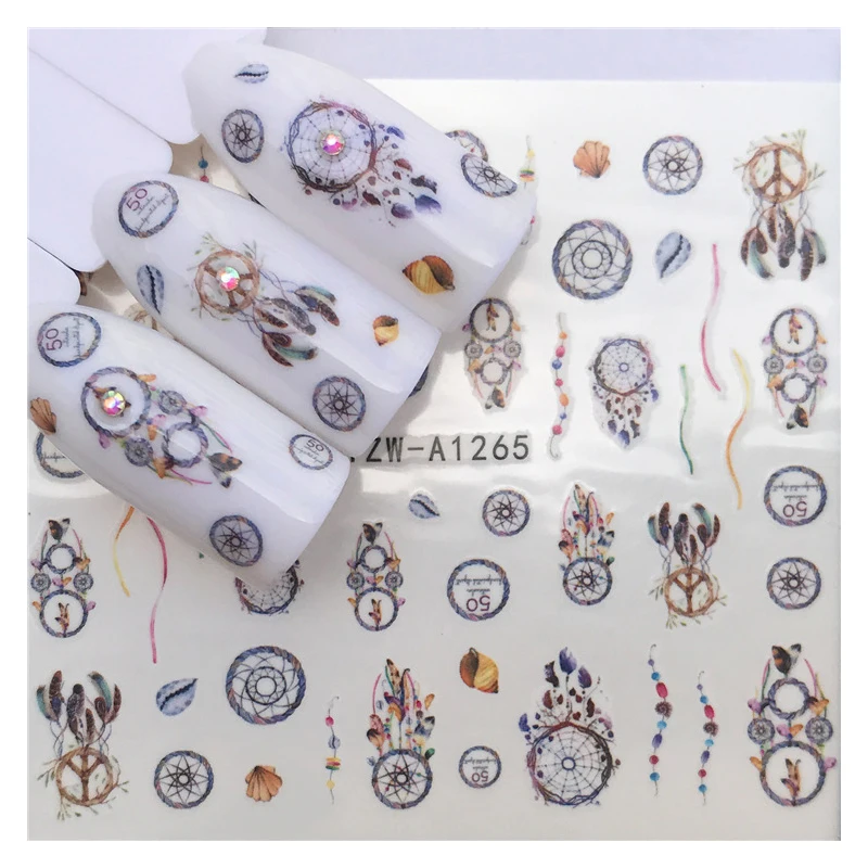 5 шт. индийские антикварные цветные наклейки для ногтей стилей|Стикеры и