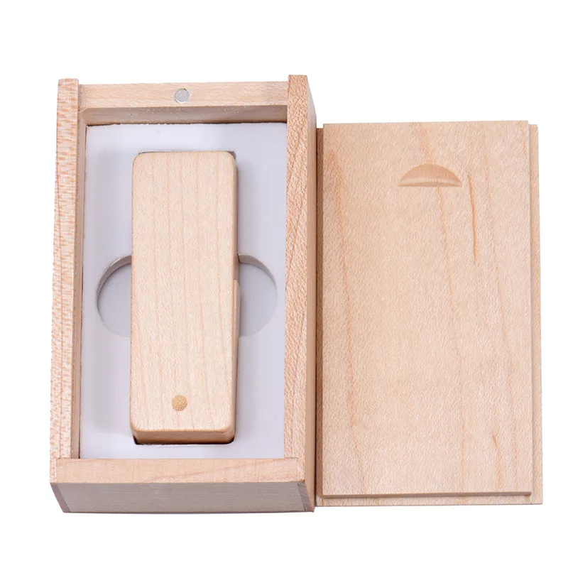 JASTER USB 2,0 деревянный квадратный армейский нож USB флеш-накопитель на заказ флэш-накопитель с логотипом 128 Гб 64 ГБ 32 ГБ 16 ГБ 4 ГБ свадебный подарок карта памяти - Цвет: Maple With box