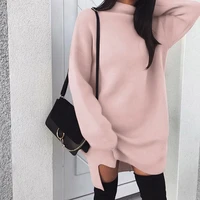 autumn winter womens knitted sweaters warm long sleeve sweater dress white turtleneck sweaters pullover jumper female clothes