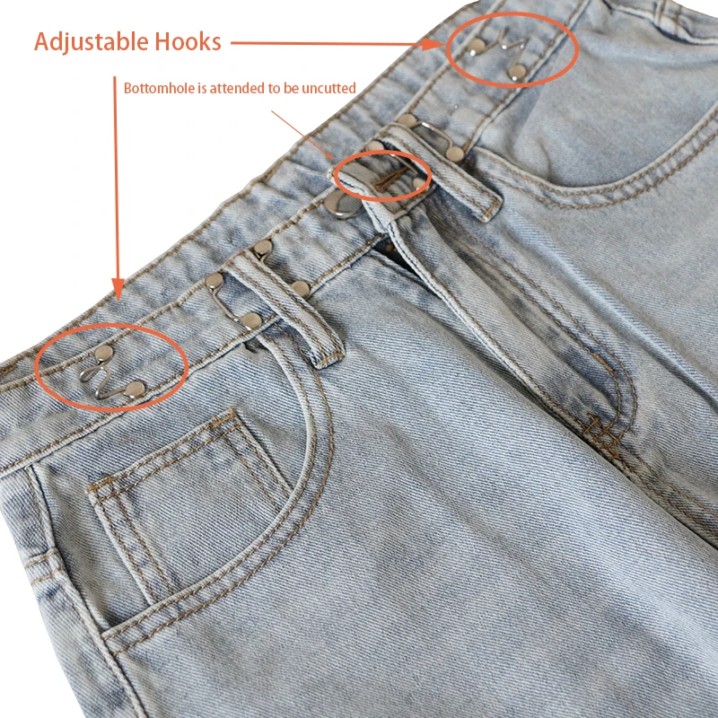 Женские джинсы с высокой талией прямые свободные сверхдлинные со складками и