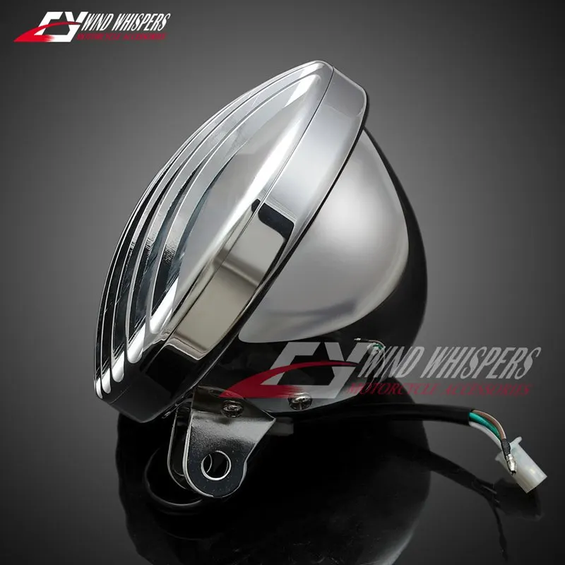 Круиз Мотоцикл 5 3/4 &quotХромированная фара с крышкой для гриля Harley 883 1200 XL XV 250 400 750 Drag