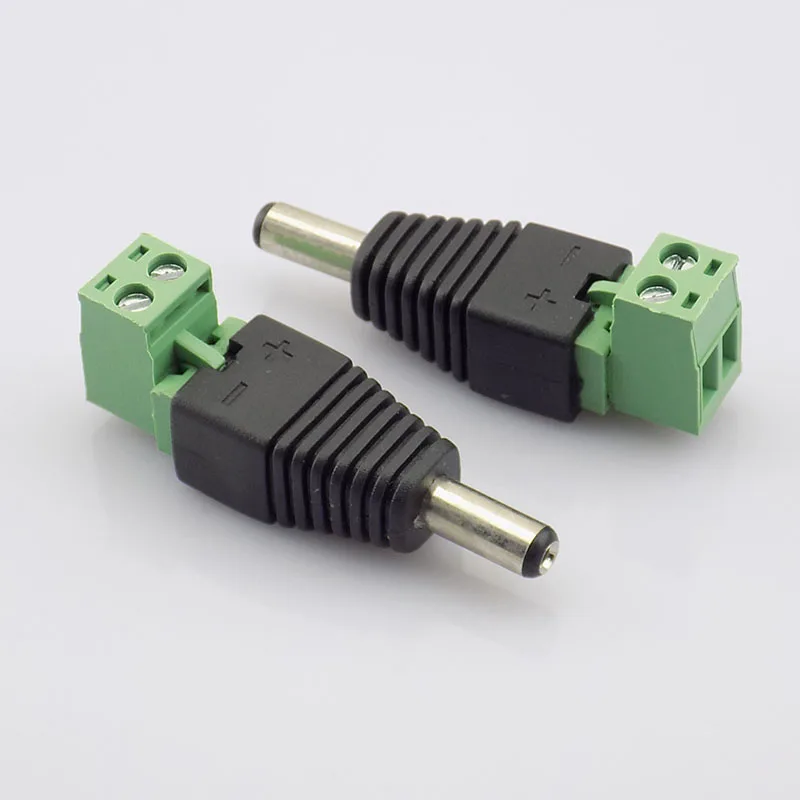 

2/5/10 шт. 5,5x2,1 мм Штекерный разъем питания постоянного тока, адаптер питания для камеры видеонаблюдения, аксессуары, светодиодная ленсветильн...