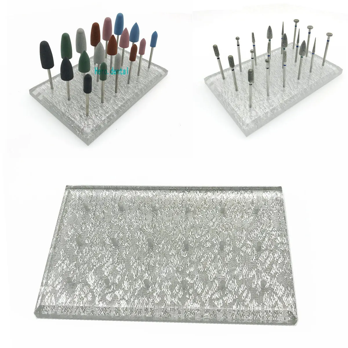 1 шт. акриловая прозрачная стойка для сверл ногтей с 18 отверстиями держатель