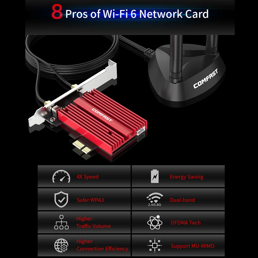 Dual band 3000Mbps Wifi6 Intel AX200 PCIe Wireless Wifi Adapter 2.4G/5Ghz 802.11ac/ax Bluetooth 5.0 AX200NGW Card Desktop PC | Компьютеры