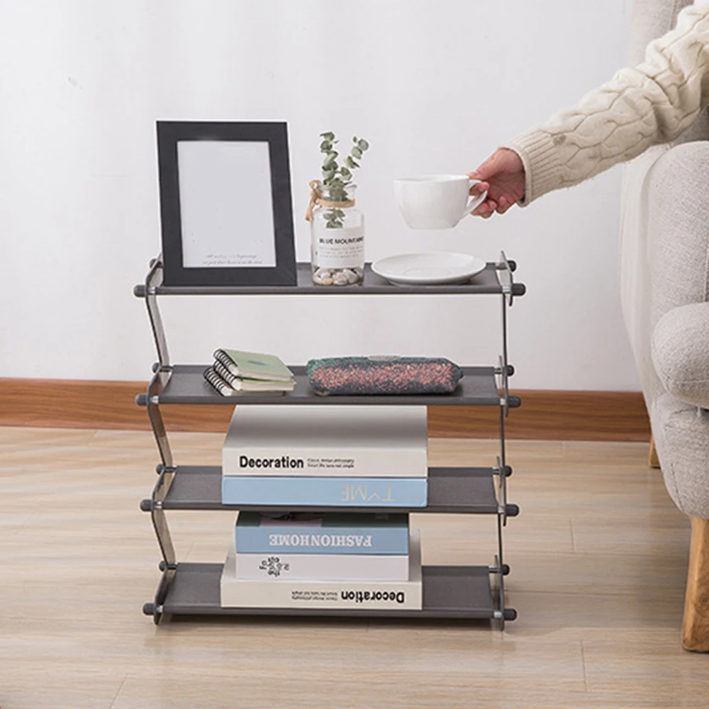 Простая сборочная обувная стойка z-образная многослойная для хранения дома