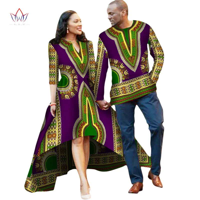 26 Африканская пара одежды для влюбленных платье Vestidos Мужская рубашка традиционные платья Африканский принт Дашики размера плюс 4xl BRW WYQ05 - Цвет: 26