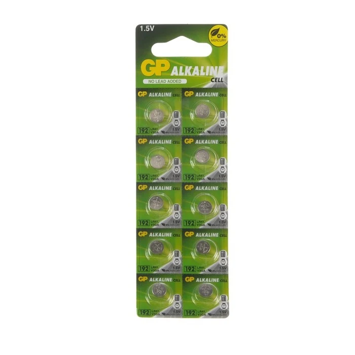 Батарейка алкалиновая GP LR41 (G3 V3GA LR4 192)-10BL 1.5В блистер 10 шт. 4857394 | Электроника