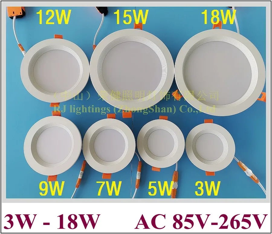 Противотуманный Встраиваемый светодиодный потолочный светильник 3 Вт 5 7 9 12 15 18