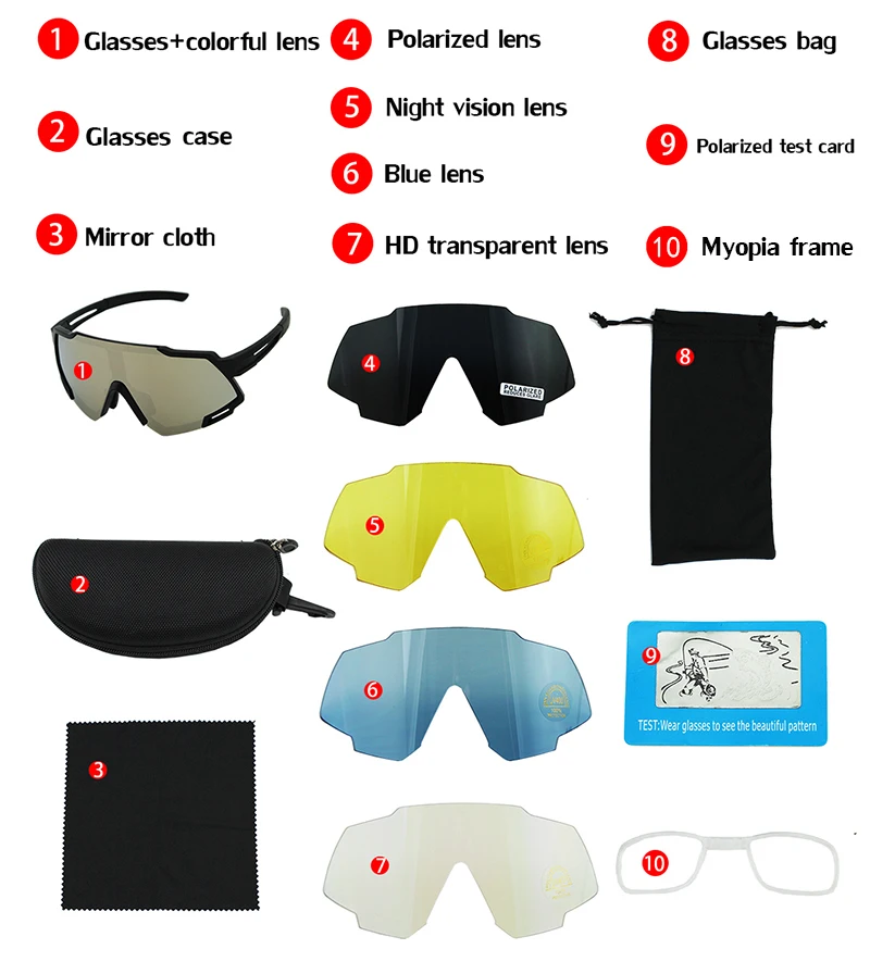 5 линз Новые велосипедные очки горные поляризованные солнцезащитные для спорта