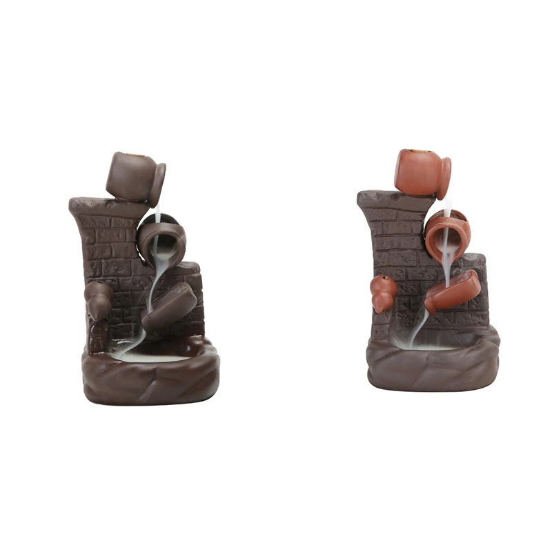 Incense Holder Flow Backflow Ceramic Tower Burner Statue Figurine Crafts | Дом и сад