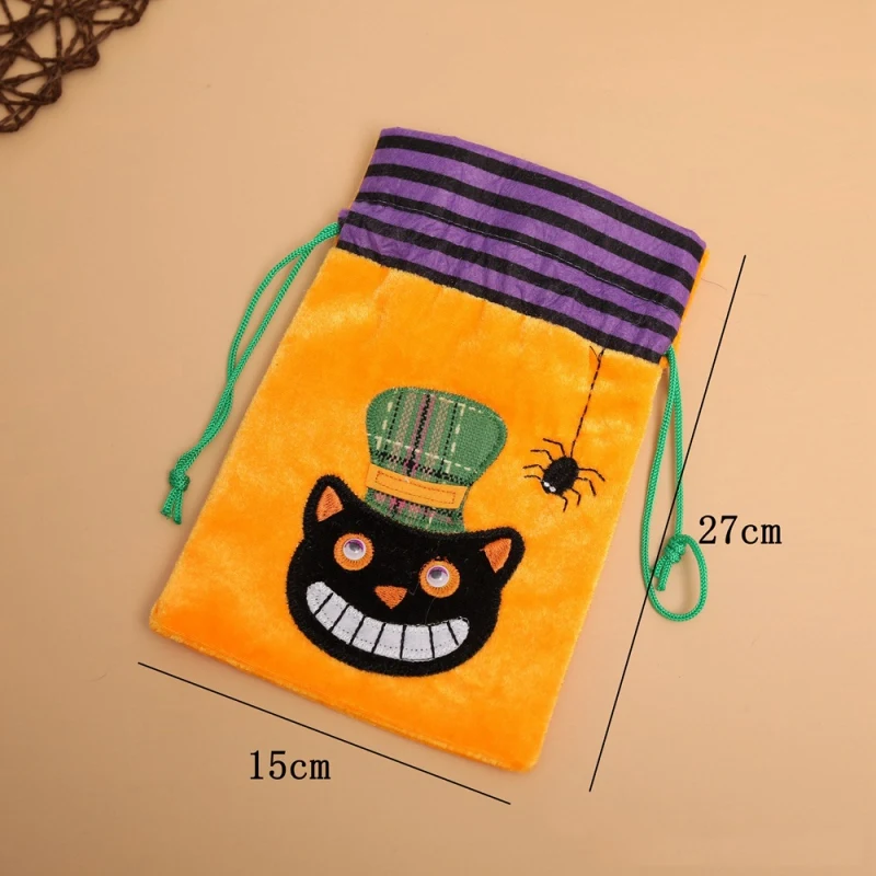 Мягкие и прочные Сумки на шнурке для Хэллоуина сумки конфет закусок вечерние