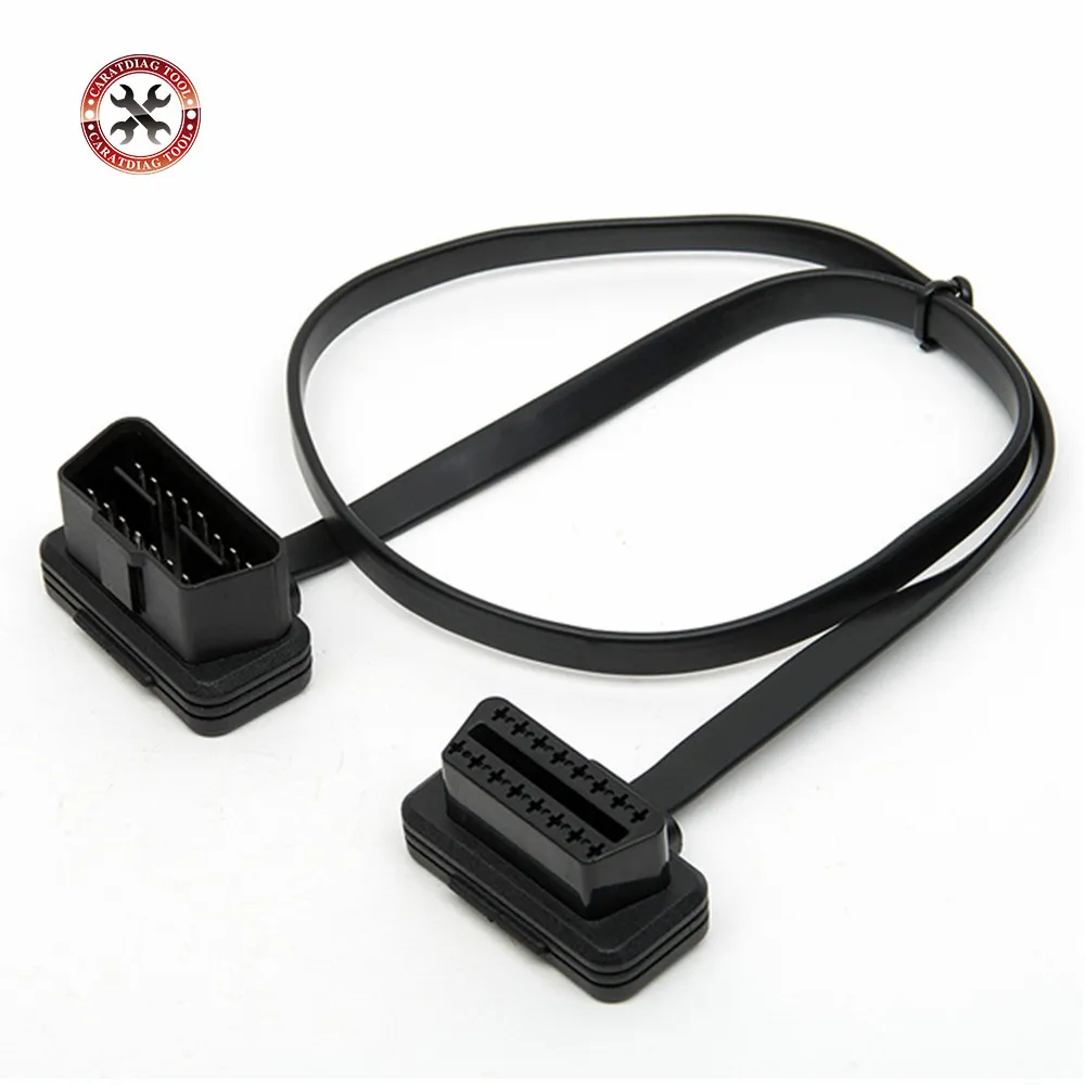 Плоский тонкий как лапша OBDII OBD2 16Pin ELM327 мужчин и женщин Локоть удлинитель OBD 2 авто