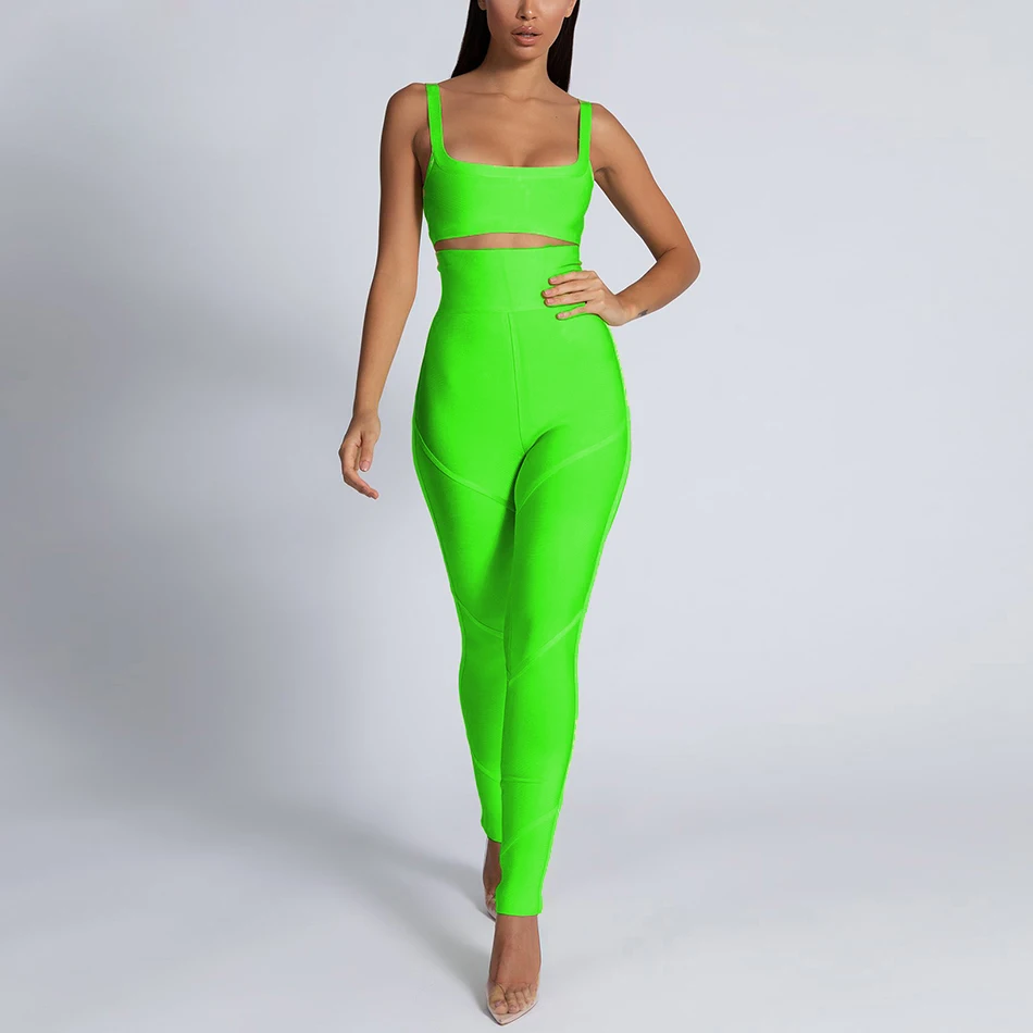 2021 New Women'S Fashion Sexy 2 Piece Two-Piece Set Fitness Tight High Waist Sportswear Bodycon Club Party |