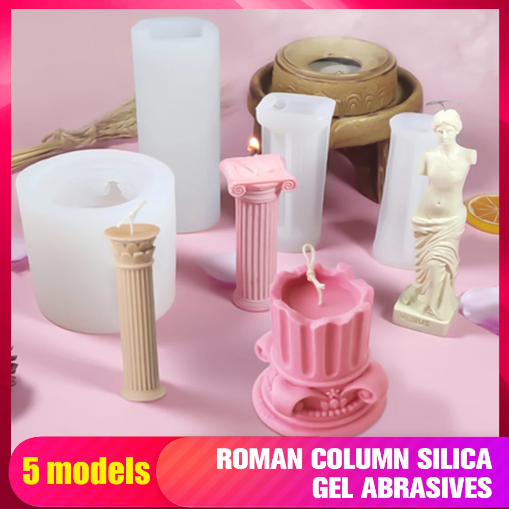 

Roman Column Silicone Candle Mold DIY Venus Scented Human Body Mold Candle making jars Art Sculpture Angel Wax Mold Crafts Gifts