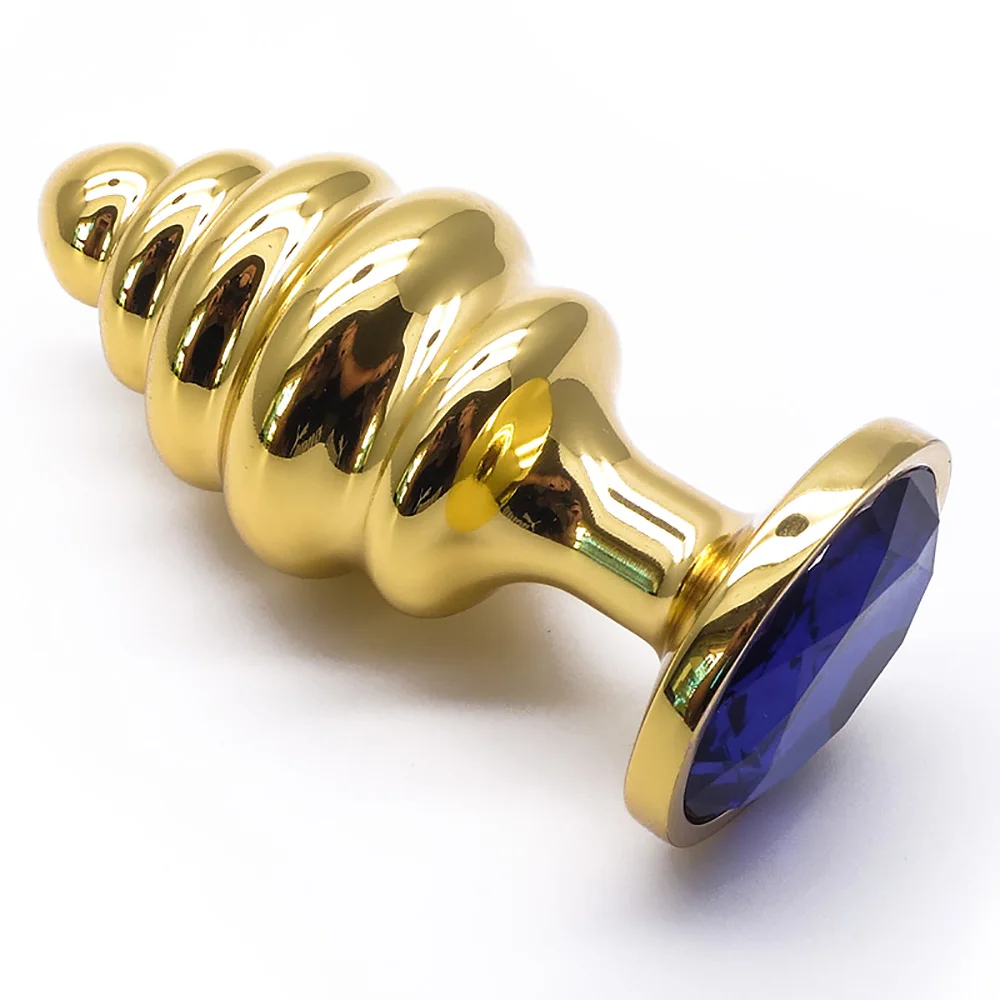 Новинка 2020 3 шт. анальная пробка золотого цвета массажер со спиральными бусинами