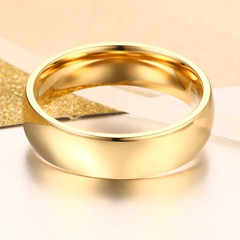 Золотые кольца из нержавеющей стали для женщин и мужчин Свадебные обручальные
