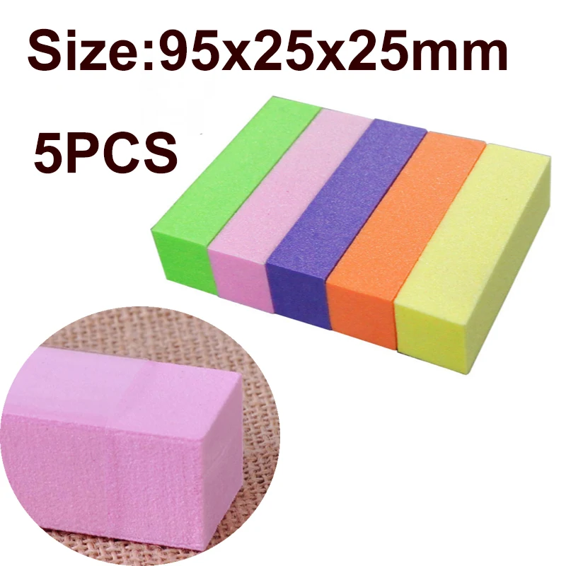 

5PC Professional NailBuffers NailSponge Sanding Block Form Nail File For UV Gel Nail Buffer Block Pedicure Sanding Nail Art Tool