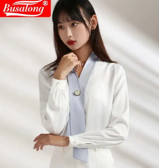 Новинка женская рубашка с длинным рукавом новая осенняя модная Элегантная