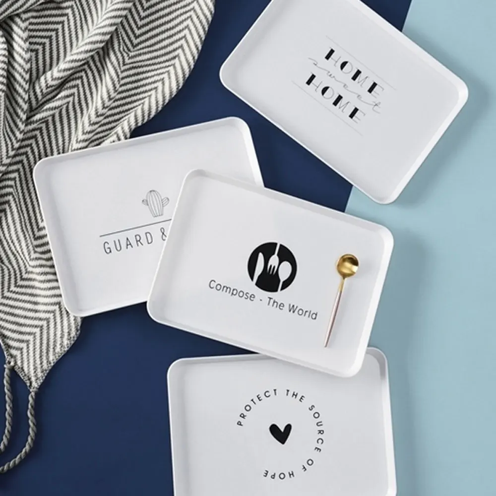 Поднос прямоугольный пластиковый для завтрака чая кофе ужина 2020 новый лоток | Дом