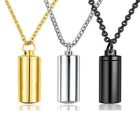 fashion memorial necklace cylinder cremation jewelry eternity ashes urn keepsake pendant for men women dropship free shipping