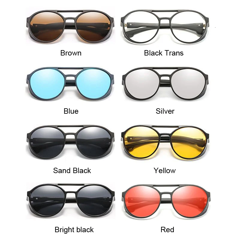 

Fashion Steampunk Sunglasses Women Brand Designer Vintage Round Sun Glasses Male Mans Female Trendy Retro Black Punk Oculos