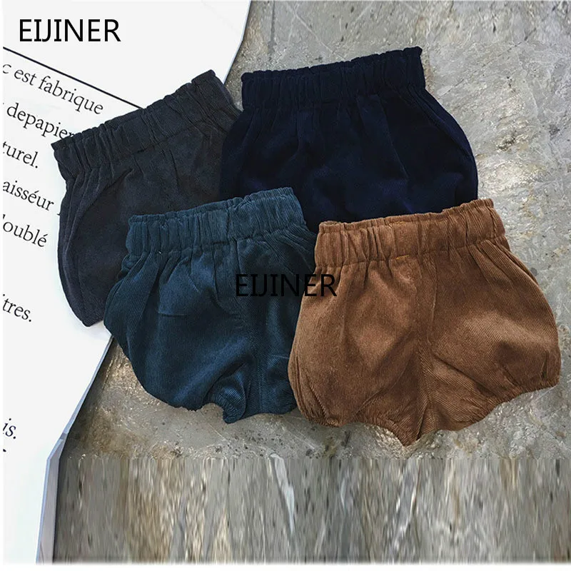 

Girls Short Spring and Autumn 2021New Corduroy Shorts Mid-waist Children Bread Pants Cute Baby Girls Bloomers