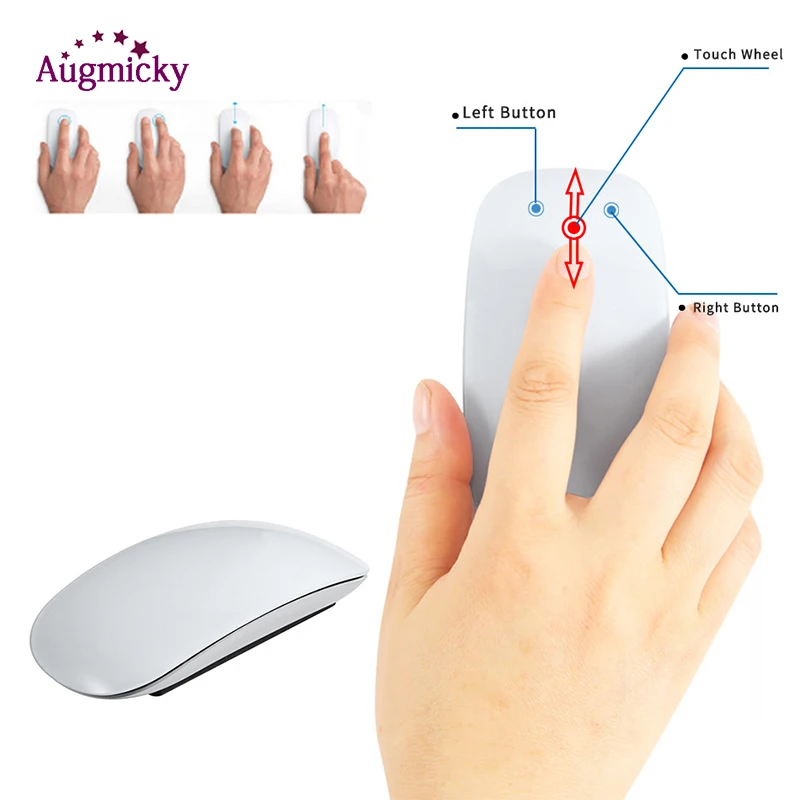 Мышь Компьютерная Apple Style Magic Touch беспроводная эргономичная тонкая дуговая мышь с