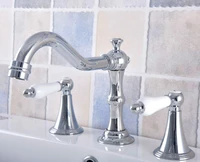 bathroom basin faucet polished chrome bathroom basin mixer tap double handles 3 pcs bathroom basin faucet nnf542
