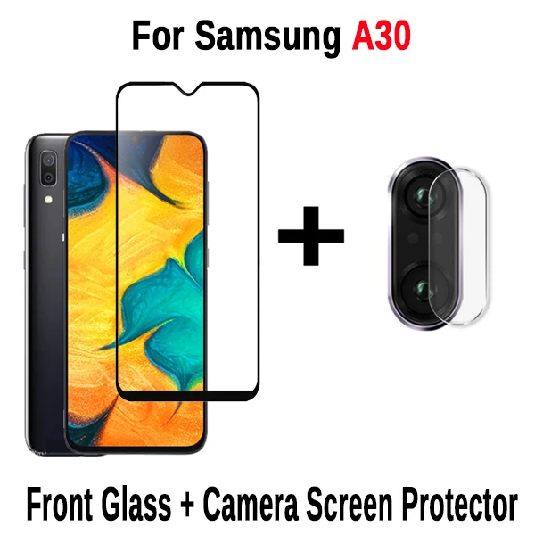 For Samsung A30 Для samsung Galaxy A50 A40 A70 A30 A20 A10 защита экрана и камеры закаленное стекло для samsung A 50 70 40 Защитная стеклянная пленка - Цвет: For Samsung A30