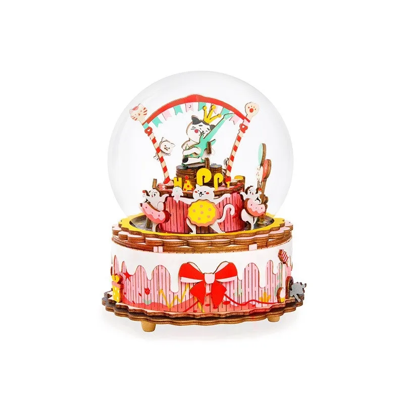 

Kids Educational Toys DIY Birthday Song 3D Puzzle Game Assembly Moveable Music Box Toy Christmas Birthday Gifts Room Decoration