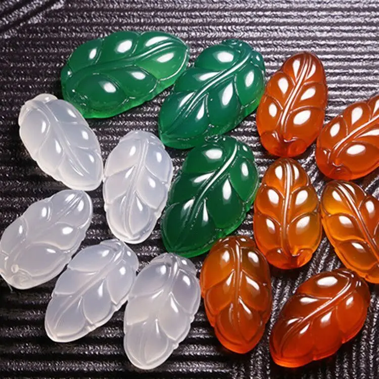 

Genuine Natural Green Jade Leaf Pendant For Women Fashion Chalcedony Charms Jewellery White Certified Jades Stone Amulet Gifts