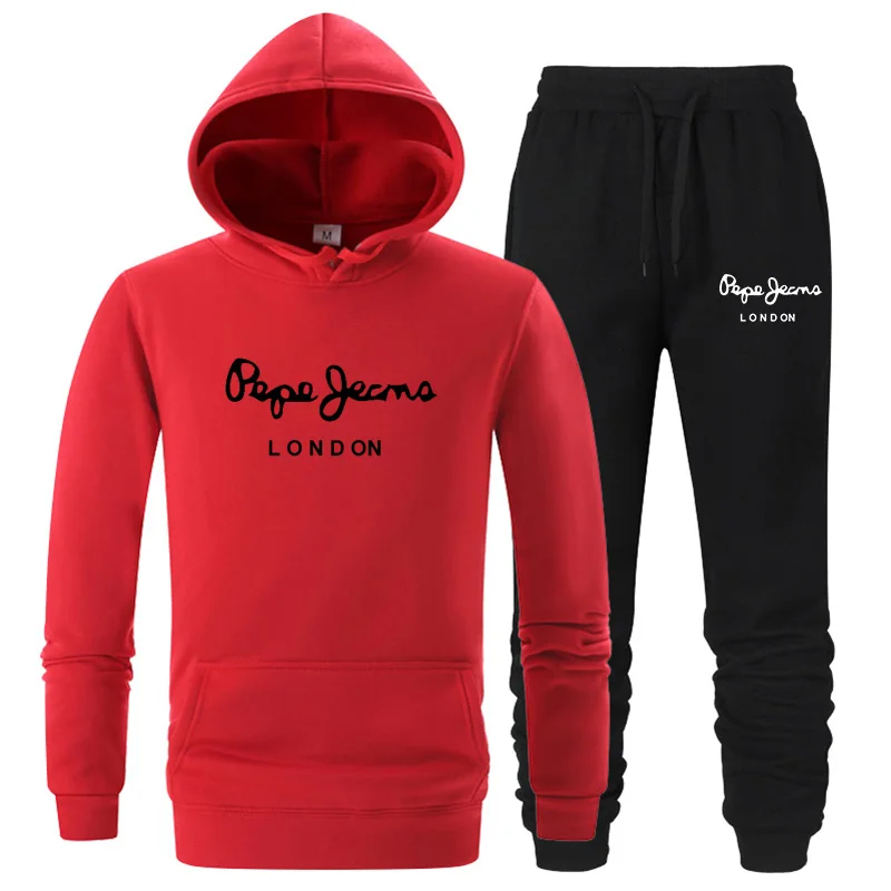 

Sportswear LON DON brand Men's and women 2 Piece Hooded Sweatshirt Fall Men's Pullover Hoodie Pants Set Printed Sportswear