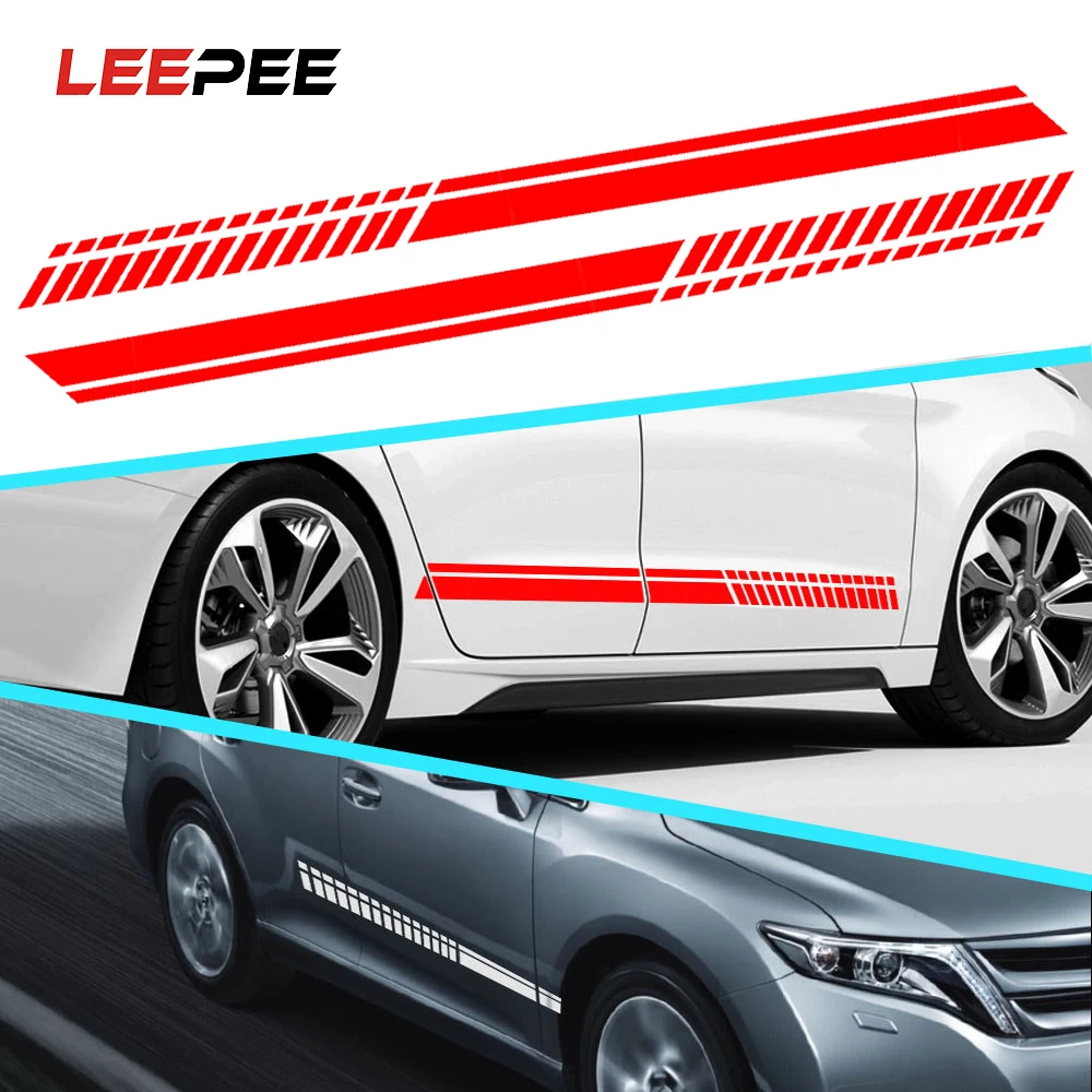 

LEEPEE Автомобильная наклейка s Авто Боковая наклейка s Аксессуары для тюнинга автомобиля гоночный кузов боковая полоса Автомобиля Виниловая ...
