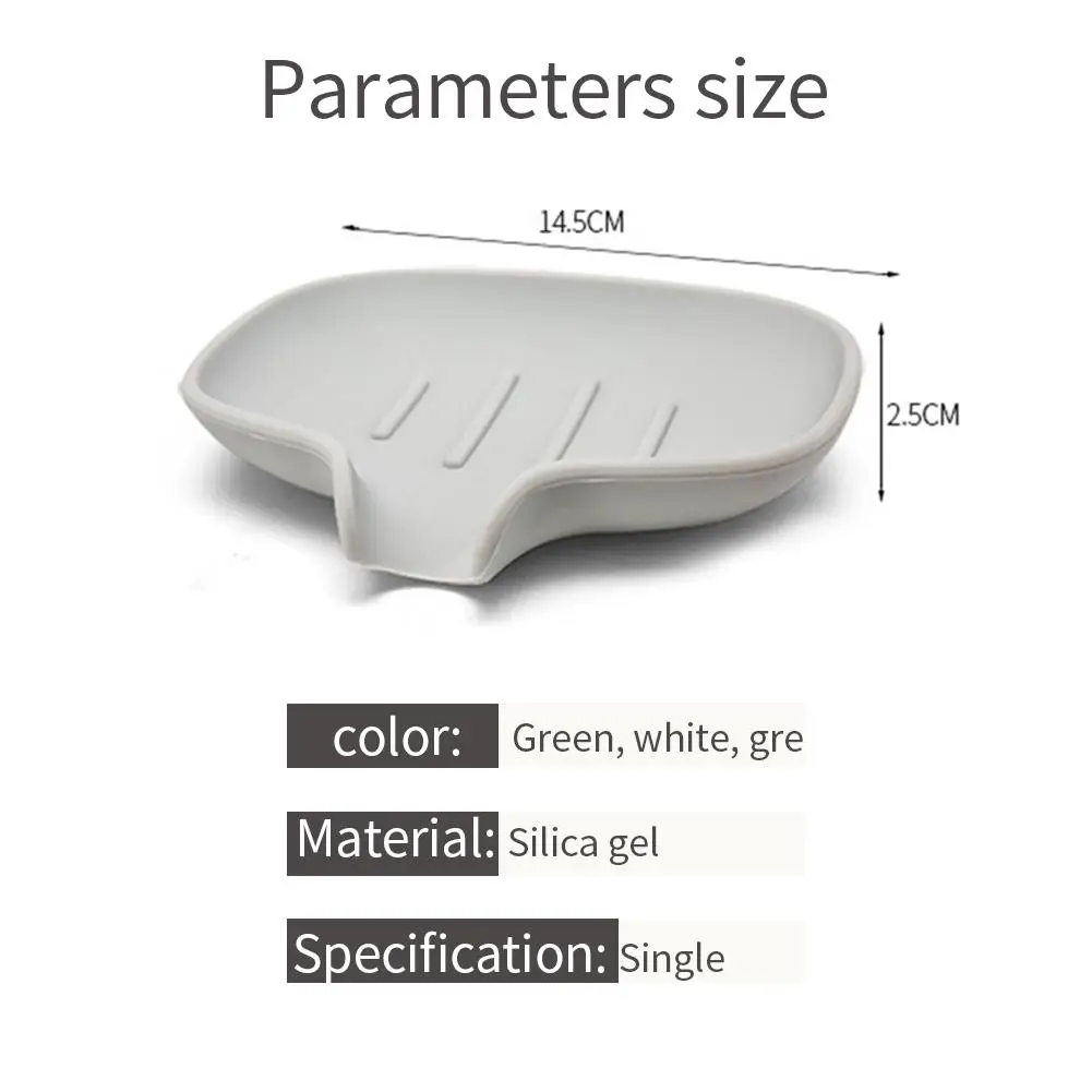 

Non-slip Bathroom Shower Sponge Soap Dish Tray Draining Rack Silicone Holder