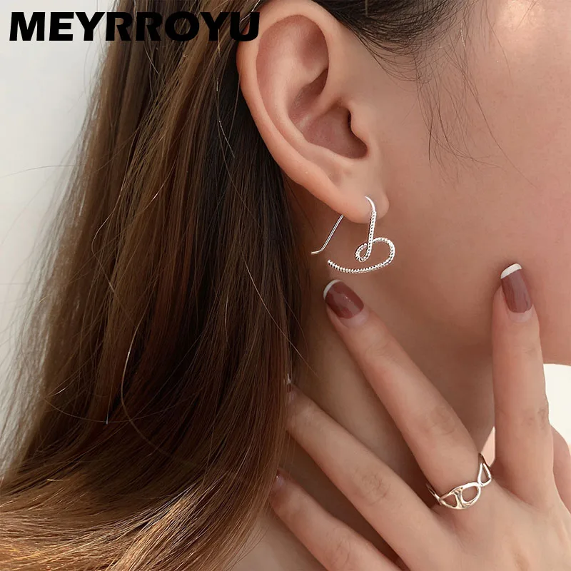 

Женские серьги-гвоздики MEYRROYU, из стерлингового серебра 2021 пробы, в минималистическом стиле, изысканные украшения для предотвращения аллерг...