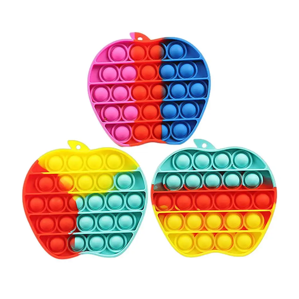 

Funny Apple Push Pop Bubble Sensory Toy for Adult Kid Anti-stress Pop It Fidget Toys Autism Needs Squish Stress Reliever Toys