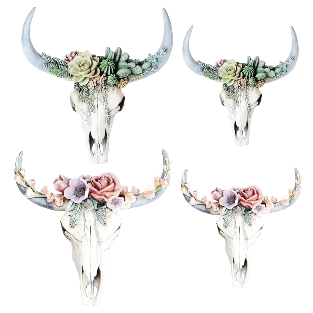 

Rustic Longhorn Wall ing Sculpture 3D Wildlife Animal Figurines Ornament