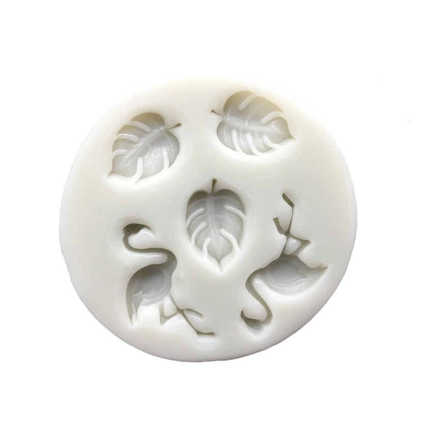 Фламинго Monstera Deliciosa Liebm силиконовая форма в виде листьев сахарный шоколадный для